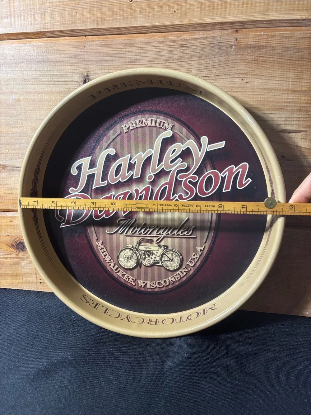 Harley-Davidson Premium Motorcycles Round Metal Bar Tray - Milwaukee Wisconsin